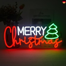 LUCUNSTAR Weihnachten Neon Schild, Merry Christmas Neon Schild für Wand Dekor, 