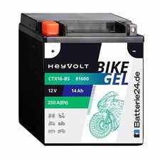 GEL Motorradbatterie 14Ah 12V BTX16-BS Suzuki VS 1400 Intruder VX51L VS1400