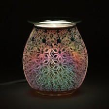 GEOMETRISCHE BLUME 3D ELEKTRISCH GLAS WACHS SCHMELZEN ÖL BRENNER LICHT LAMPE DUFT