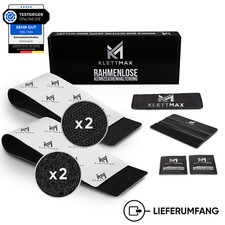 Klettmax® - Kennzeichenhalter - Klett - Auto - Rahmenlos - Für zwei Kennzeichen