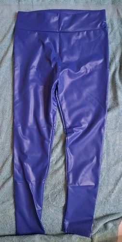 Kunstleder leggins blau - kunstleder,
