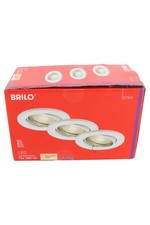 BRILO STEN LED Einbaustrahler 3er Set Deckenleuchte GU10 warmweiß 460lm Weiß