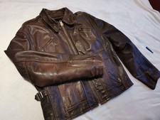 Herren Lederjacke Dunkelbraun Größe 46- Guter Zustand, Schweres-Stabiles Leder