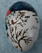 Straußenei echt mit  Motiv