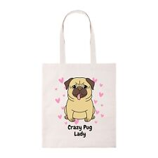 Crazy Pug Lady Tragetasche