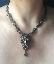 Silber 835 Granaten Halskette