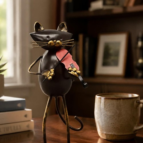 Katzenfigur aus metall - aus,