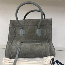 CELINE Luggage Green Suede Phantom Khaki Phoebe Philo Era Tote Bag w/ Dust Bag