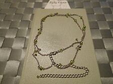 (00945) Bauchkette / Hüftkette - Rodium mit kleinen lindgrünen Perlen