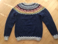 ISLANDPULLOVER M unisex handgestrickt - original Design ISLANDWOLLE  - wie neu