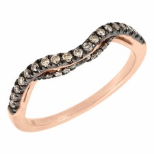 14K Rose Goldbraunes Diamant Solitaire Verlobungsring Damen Bei 0.25 Karat