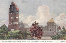 Darmstadt Ausstellung AK uralt Hochzeitsturm Prof. Olbrich Hessen 2411019