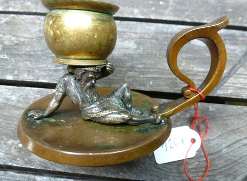 Antiker bronze kerzenhalter - antiker,