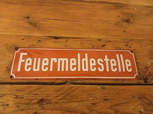 Emailleschild feuermeldestelle - emailleschild,