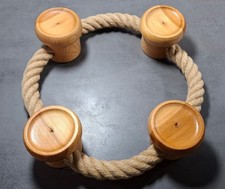 Kerzenhalter Adventskranz rund Durchm. 36 cm H 8 cm 4 Halter Holz Strick u. Holz