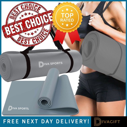 Graue yogamatte 15mm - 15mm, gym