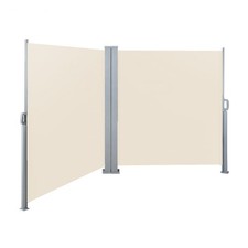 B-Ware Doppelseitenmarkise 600x160 Beige ausziehbar freistehend Sichtschutz