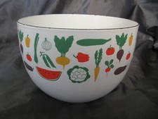 Emaille Schale Schüssel 50er Mid Century Krenit Era Gemüse Dekor selten