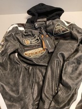 URBAN 5884 Motorradjacke Herren Leder, Herrenjacke aus Lammleder, 4XL