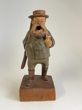 Räuchermann Jäger Hunter  geschnitzt Räuchermännchen Smoker Figur