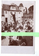 Foto Ak Oschatz Festumzug Männerturnverein Fahne um 1914