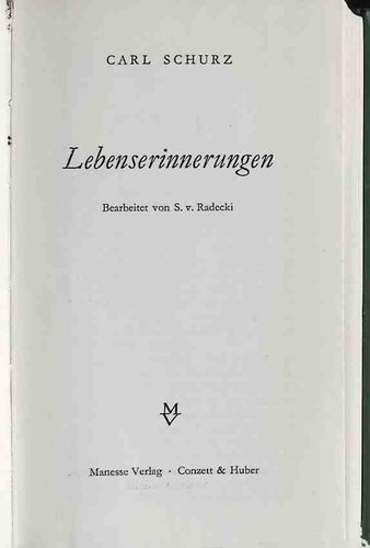 Lebenserinnerungen schurz - lebenserinnerungen.,