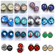 Cabochon Ohrclips Edelstahl 12