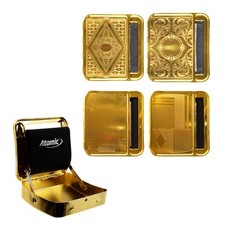 Zigaretten Drehmaschine Gold Farben Rollbox Tabakdose Tabakbox Stopfer