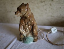 Bären Figur Rauchverzehrer , 20 cm , Porzellan