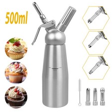 Sahnespender mit 3 Düsen Sahnekapseln Alu Sahnebereiter Profi Professional 0,5L