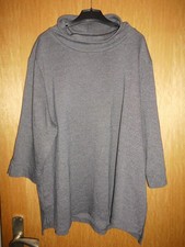 Damen Oberteil Ulla Popken, Gr. 50/52 grau mit Kragen , kurzarm