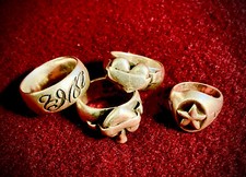 Ringe 4 x silber - Rock´n`Roll  Rockabilly / old school / tattoo / ace of spades