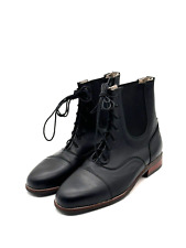 Stiefelette Jodhpur Reitstiefelette Schwarz Reitschuhe Leder Gr 44/45Holzabsatz