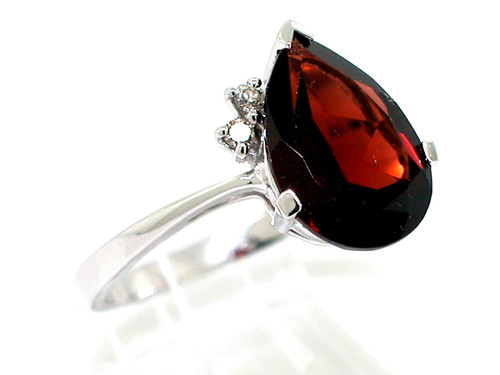 Granat ring 585 weißgold 14kt - ring,