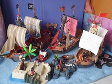 Playmobil 3x Piraten-Schiffe 3550, 3940,  + 4800er Geister-Piraten 4776 Insel