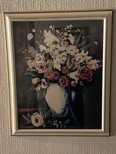 2x Blumenstillleben von Heisterborg – Kunstdrucke im Rahmen, Vintage-Deko Set