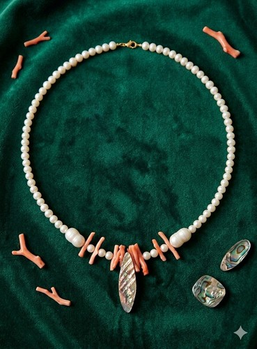 Collier aus echten perlen - collier,