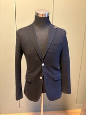 Massimo Dutti Herren Sakko – Schwarz, Extrafeine Baumwolle, Gr. 36 – Top Zustand