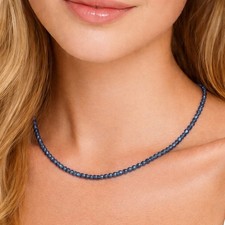 Saphir-Kette Damen Collier 925