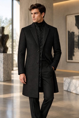 Herren mittellanger wollmantel - herren,