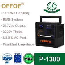 OFFOF Tragbare Powerstation 1160Wh Solargenerator 1300W Camping Outdoor LifePO4