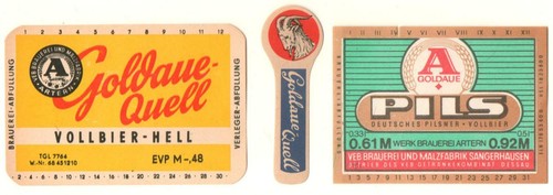 Ddr bieretiketten goldaue - ddr,