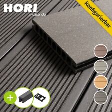 WPC Terrassendielen Komplettset Hohlkammer Komplettbausatz, 3-5 m, 5-60m²