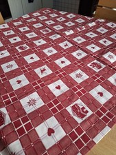 Tischdecke Weihnachten, Rot Kariert, 85x85 cm, Neu
