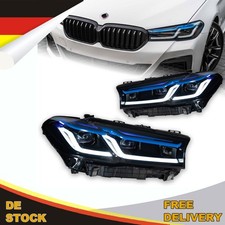 2X LED-Scheinwerfer für BMW G30 Projektorlinse 2017–2021 5er Autozubehör Blau DE