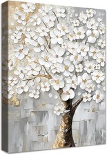 Weiße Blumen Baum Leinwand