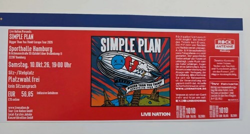 Simple plan konzertkarte tickt - simple,