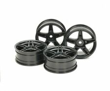 TAMIYA 1:10 5 SPEICHEN FELGEN 24MM "SCHWARZ" 4 STÜCK 2mm OFFSET # 300054853
