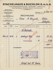 Rechnung Mannheim Stachelhaus Kohle Anthrazit-Eier Winzrieth Rotenfels 1933