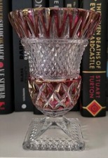 Anna Hütte Bleikristall Vase Bordeaux 17 x 12cm Vintage 70er Jahre